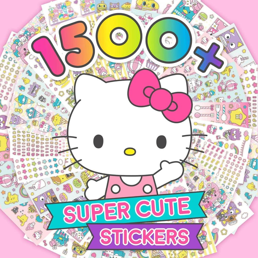imageCare Bears Sticker Book 1500 Cute Stickers for Scrapbooks Planners Features Letter Laptops and Water Bottle for Kids Teens School Supplies for KidsHello Kitty