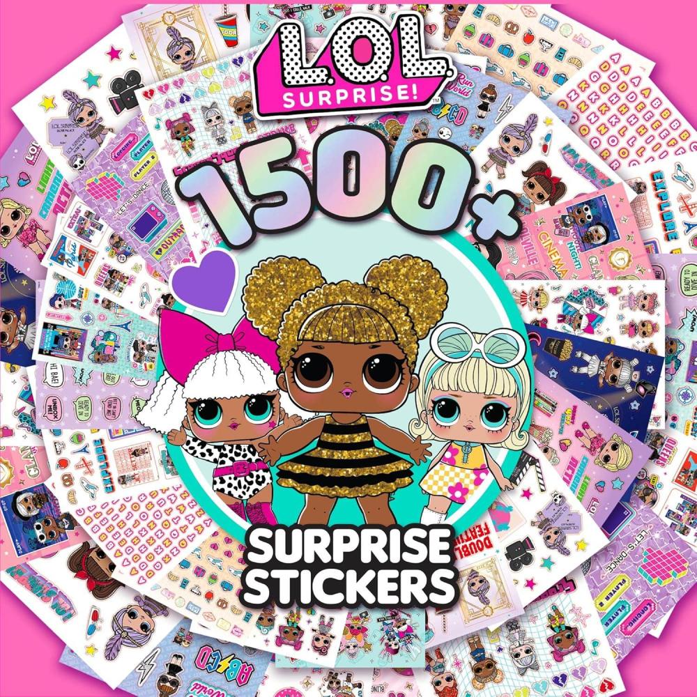 imageCare Bears Sticker Book 1500 Cute Stickers for Scrapbooks Planners Features Letter Laptops and Water Bottle for Kids Teens School Supplies for KidsLOL Surprise