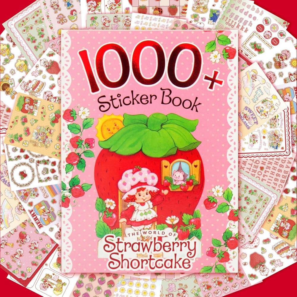 imageCare Bears Sticker Book 1500 Cute Stickers for Scrapbooks Planners Features Letter Laptops and Water Bottle for Kids Teens School Supplies for KidsStrawberry Shortcake