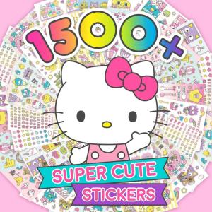 Care Bears Sticker Book, 1500 Cute Stickers for Scrapbooks, Planners, Features Letter, Laptops and Water Bottle for Kids Teens, School Supplies for Kids(Hello Kitty)