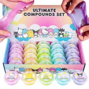 Hello Kitty Ultimate Slime Set, 25-Pack Scented Glitter Slimes, Party Favors for Kids 8-12, Slime Bulk, Mini Slime, Sanrio Stuff(Hello Kitty)