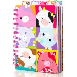 Squishmallows Original Tab Journal, 5 Tabs, Spiral Bound, Journals for Teens, Birthday Gift, Kids Journaling Kit, Stationery Set for Girls, Sketch Journal, Diary