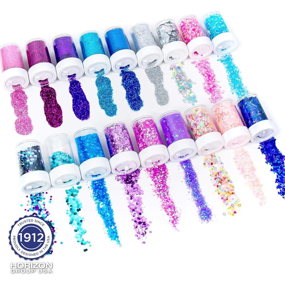 imageHorizon Group USA Assorted Glitter Pack  90 Pieces Fine Neon Shapes Foil ampamp More Great For Resin Arts ampamp Crafts DIY ampamp School SuppliesGlitter Specialty