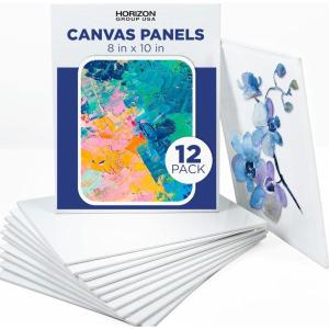 Horizon Group USA 8×10 Painting Panel Canvas Boards, Pack of 12, Multicolor(Canvas Boards)