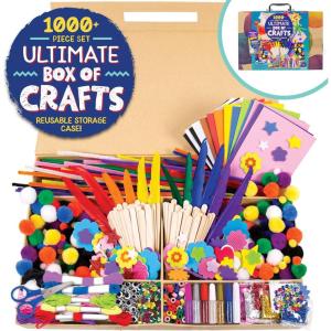 Made By Me Ultimate Craft Box, Art & Craft Activities 1000 Piece Set, Storage Case, Great for Preschool Arts & Crafts, Adult & Group Projects, Craft Box for Kids Girls & Boys(1000 Piece Set)