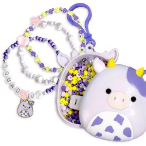 Original Squishmallows Archie The Axolotl Bracelet Kit, Friendship Bracelet Kit, Charm Bracelet Making Kit, Gifts for Girls, Squishmallows for Boys, Craft Kits(Bubba the Cow)
