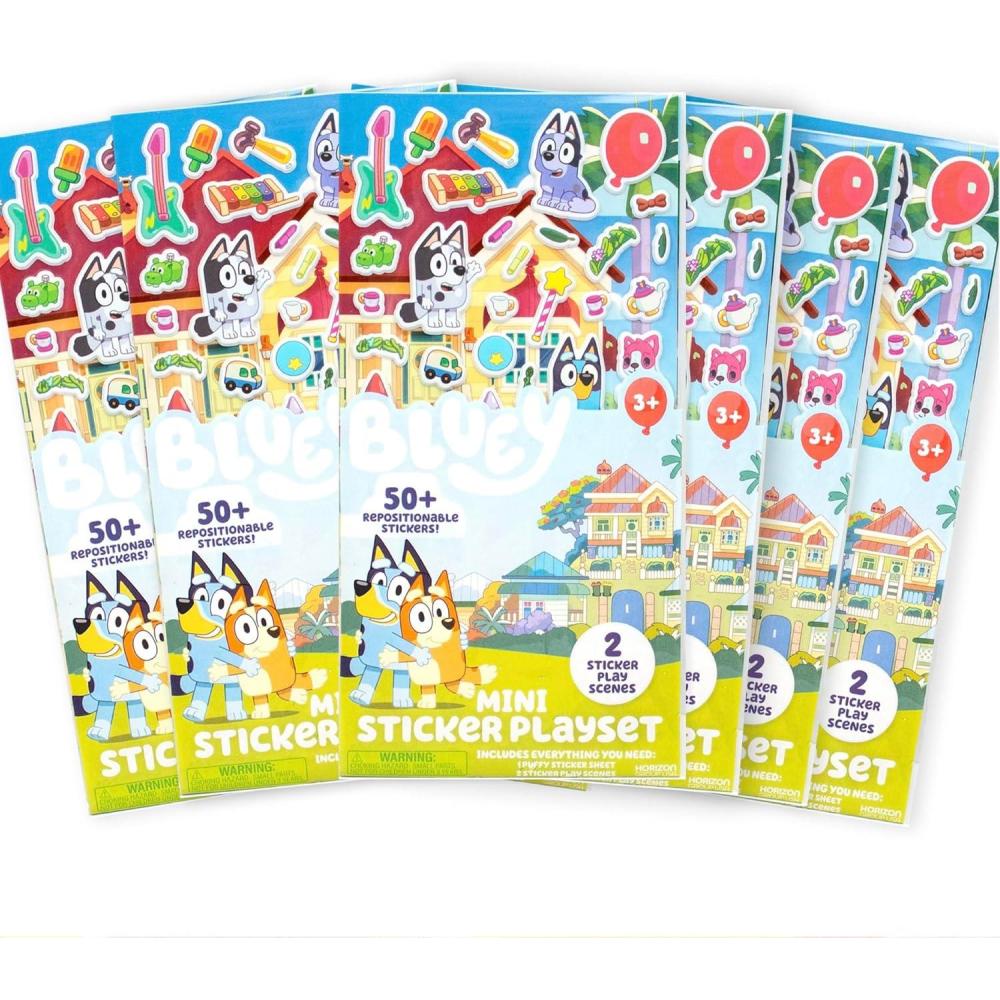 imagePaw Patrol Mini Sticker Playset  6Pack 45 Reusable Puffy Stickers DoubleSided Play Scenes Repositionable Stickers Travel Toy for Kids ampamp Toddlers Toddler ActivitiesBluey