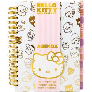 Hello Kitty and Friends Agenda, 70 Pages, Hardcover Planner, Kuromi Stickers, Sanrio Stuff, Cute School Supplies, Stationery and Accessories