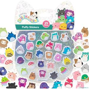 Horizon Group USA Bluey Sticker Playset, 2 Sticker Play Scenes, 35+ Reusable Puffy Bluey Repositionable Stickers for Kids, Perfect for Travel, Screen-Free Fun(Squishmallows Squishy)