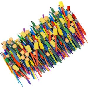 Horizon Group USA Paint Brushes -35 All Purpose Paint Brushes Value Pack – Includes 8 Different Types of Brushes, Great with Watercolors, Acrylic & Washable Paints. Multicolored(250 Pack)