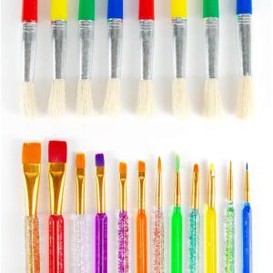Horizon Group USA Paint Brushes -35 All Purpose Paint Brushes Value Pack – Includes 8 Different Types of Brushes, Great with Watercolors, Acrylic & Washable Paints. Multicolored(20 Pack)