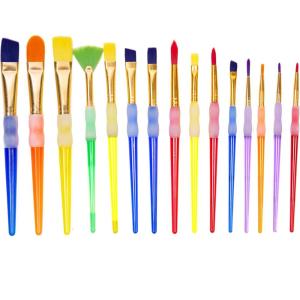 Horizon Group USA Paint Brushes -35 All Purpose Paint Brushes Value Pack – Includes 8 Different Types of Brushes, Great with Watercolors, Acrylic & Washable Paints. Multicolored(15 Pack)