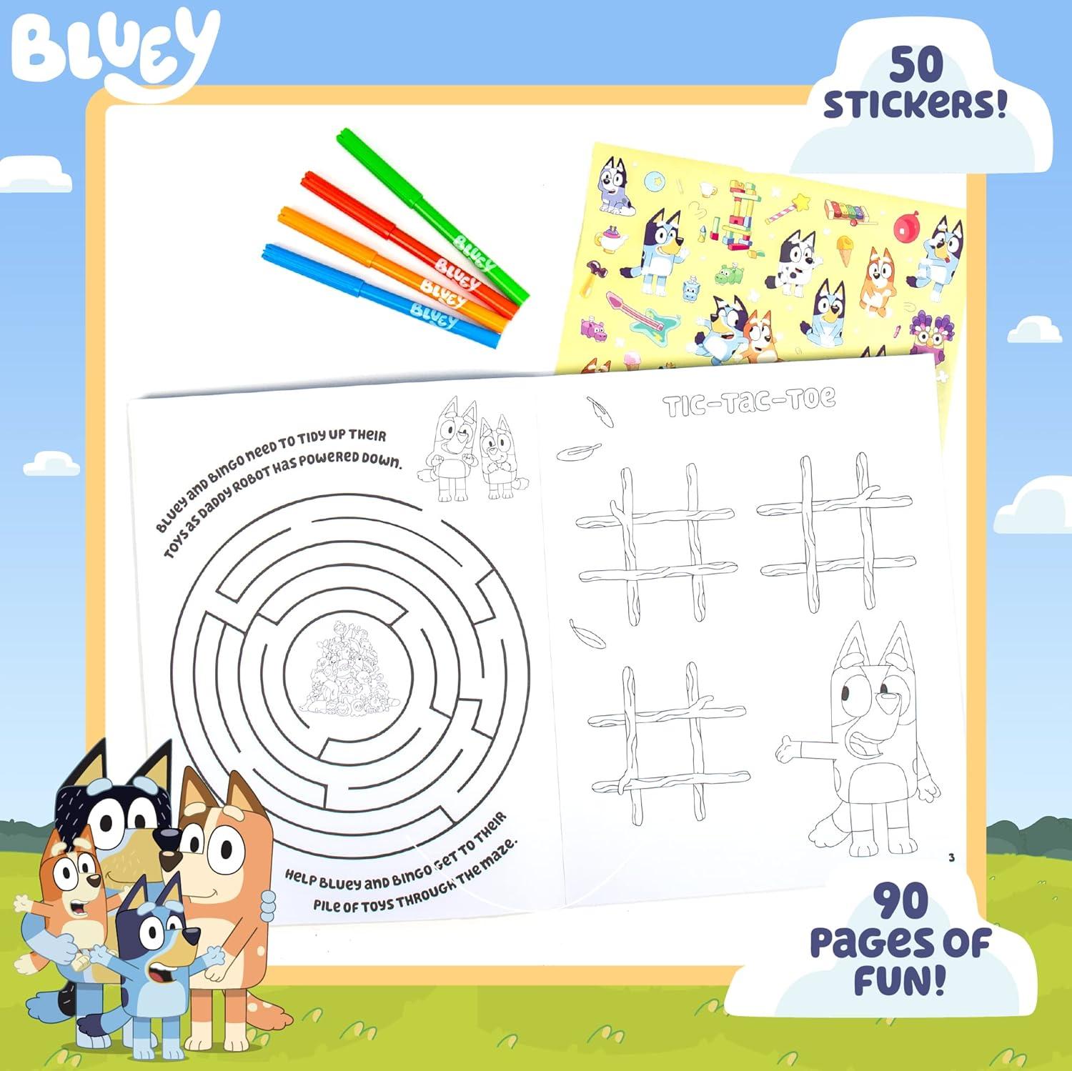 imageBluey Coloring ampamp Activity Book Coloring Book Activity for Kids Ages 3 ampamp Up  Includes Stickers for KidsBluey Coloring  Activity Book