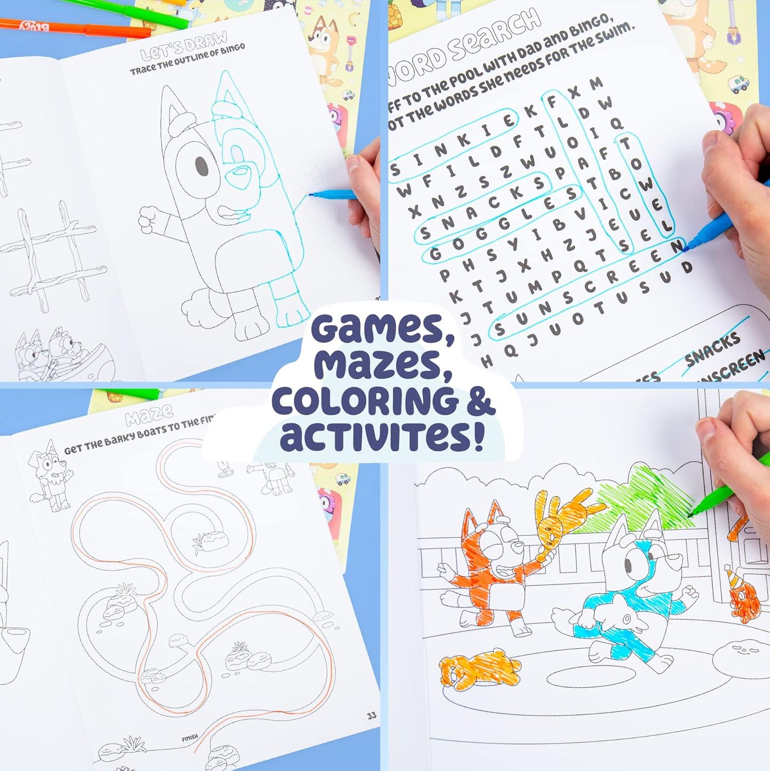imageBluey Coloring ampamp Activity Book Coloring Book Activity for Kids Ages 3 ampamp Up  Includes Stickers for KidsBluey Coloring  Activity Book