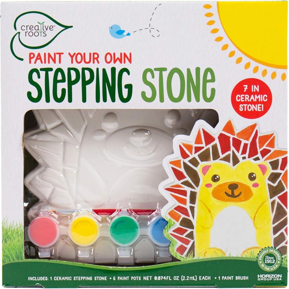 imageCreative Roots Mosaic Heart Stepping Stone Includes 7Inch Ceramic Stepping Stone ampamp 6 Vibrant Paints Mosaic Stepping Stone Kit Paint Your Own DIY Stepping Stone Kit for Kids Ages 8Hedgehog