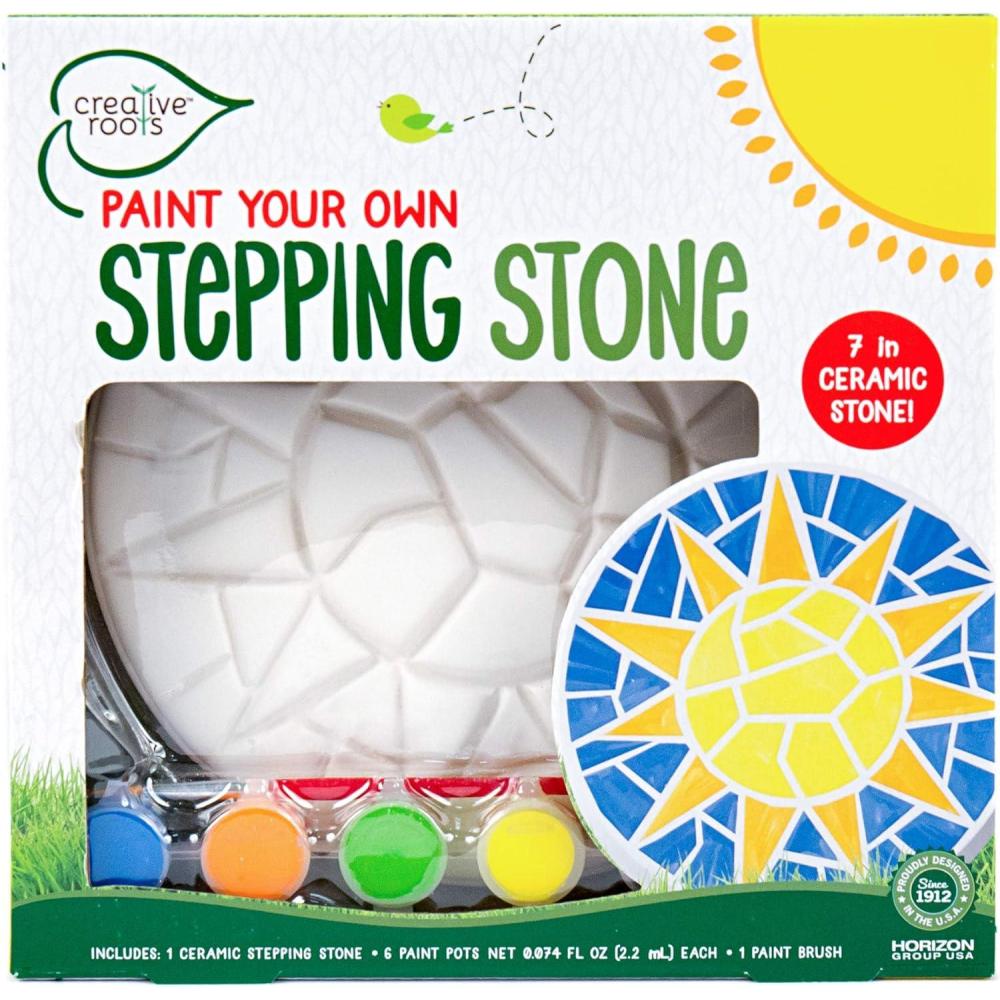 imageCreative Roots Mosaic Heart Stepping Stone Includes 7Inch Ceramic Stepping Stone ampamp 6 Vibrant Paints Mosaic Stepping Stone Kit Paint Your Own DIY Stepping Stone Kit for Kids Ages 8Sun