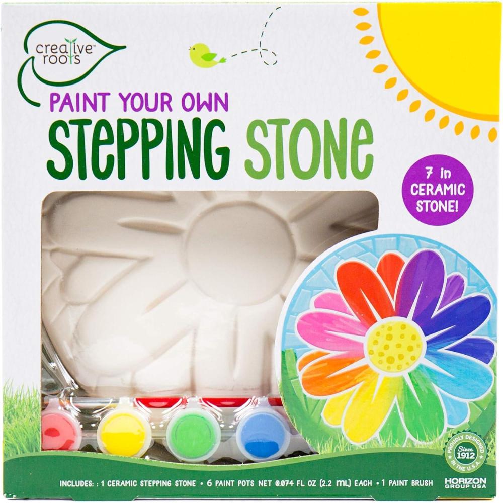 imageCreative Roots Mosaic Heart Stepping Stone Includes 7Inch Ceramic Stepping Stone ampamp 6 Vibrant Paints Mosaic Stepping Stone Kit Paint Your Own DIY Stepping Stone Kit for Kids Ages 8Flower