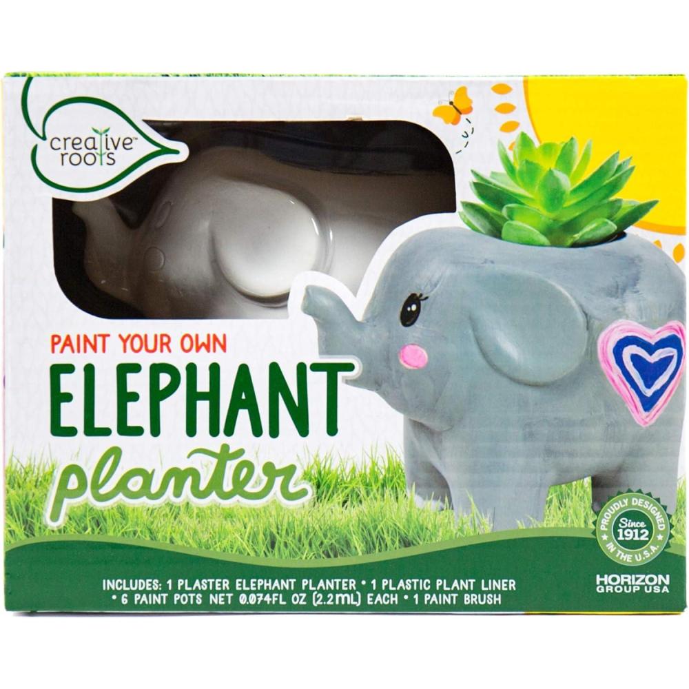 imageCreative Roots Paint Your Own Rock Pets by Horizon Group USA 6 Colors Paint Brush Wiggly Eyes and Glue Included MulticolorElephant