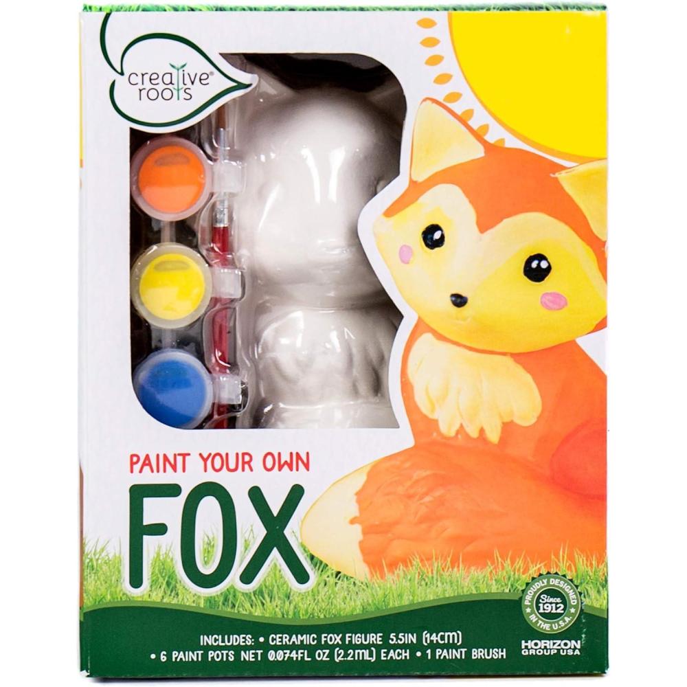imageCreative Roots Paint Your Own Rock Pets by Horizon Group USA 6 Colors Paint Brush Wiggly Eyes and Glue Included MulticolorFox