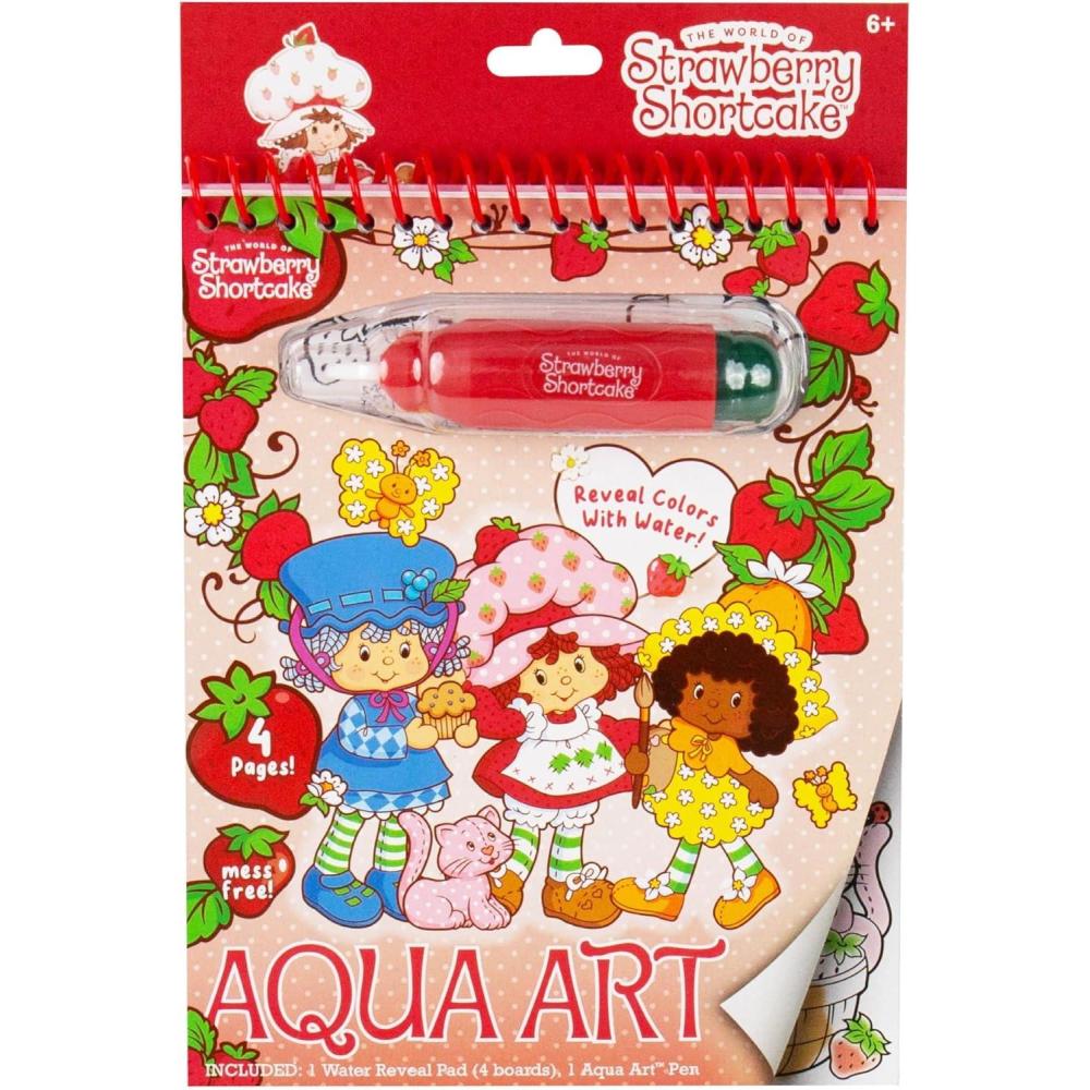 imageHorizon Group USA Bluey Aqua Art  Reusable Water Reveal Activity Pages With Water Pen for NoMess Drawing and ColoringStrawberry Shortcake