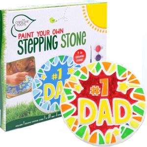 Creative Roots Mosaic Heart Stepping Stone, Includes 7-Inch Ceramic Stepping Stone & 6 Vibrant Paints, Mosaic Stepping Stone Kit, Paint Your Own, DIY Stepping Stone Kit for Kids Ages 8+(#1 Dad)