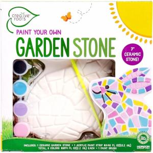 Creative Roots Mosaic Heart Stepping Stone, Includes 7-Inch Ceramic Stepping Stone & 6 Vibrant Paints, Mosaic Stepping Stone Kit, Paint Your Own, DIY Stepping Stone Kit for Kids Ages 8+(Bunny)