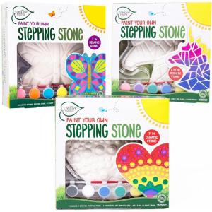 Creative Roots Mosaic Heart Stepping Stone, Includes 7-Inch Ceramic Stepping Stone & 6 Vibrant Paints, Mosaic Stepping Stone Kit, Paint Your Own, DIY Stepping Stone Kit for Kids Ages 8+(3 Pack Mystical)