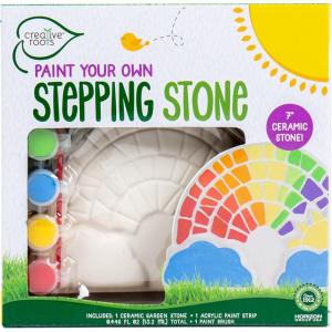 Creative Roots Mosaic Heart Stepping Stone, Includes 7-Inch Ceramic Stepping Stone & 6 Vibrant Paints, Mosaic Stepping Stone Kit, Paint Your Own, DIY Stepping Stone Kit for Kids Ages 8+(Rainbow)