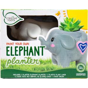 Creative Roots Paint Your Own Rock Pets by Horizon Group USA, 6 Colors, Paint Brush, Wiggly Eyes and Glue Included, Multicolor(Elephant)