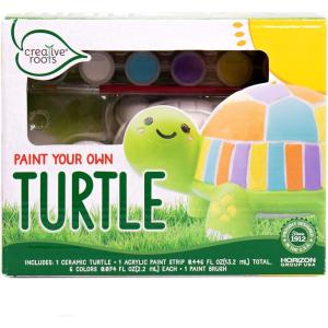 Creative Roots Paint Your Own Rock Pets by Horizon Group USA, 6 Colors, Paint Brush, Wiggly Eyes and Glue Included, Multicolor(Turtle)