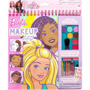 Horizon Group USA Barbie Magazine – Create Hair & Makeup Looks with 130+ Stencils, 180+ Stickers, Crayons & Pretend Makeup(Barbie)