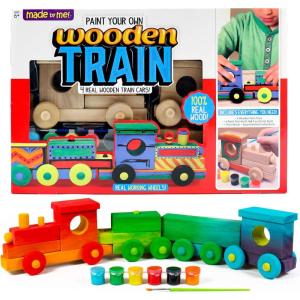 Made By Me Build & Paint Your Own Wooden Bird House Horizon Group USA, DIY Birdhouse Making Kit, Includes Paints, Brushes, Glue & Wind Chimes, Multicolor (46090F)(Wooden Train)