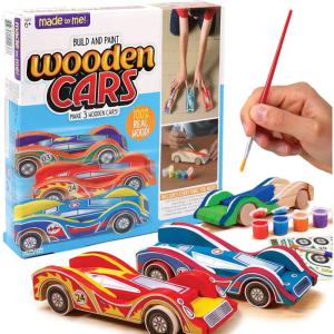Made By Me Build & Paint Your Own Wooden Bird House Horizon Group USA, DIY Birdhouse Making Kit, Includes Paints, Brushes, Glue & Wind Chimes, Multicolor (46090F)(Cars)