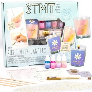 STMT D.I.Y. Custom Candles, Candle Maker Kit, DIY Candle Making Set, Make Your Own Candle Starter Kit for Kids, Ages 8+, Colors may vary(Positivity)