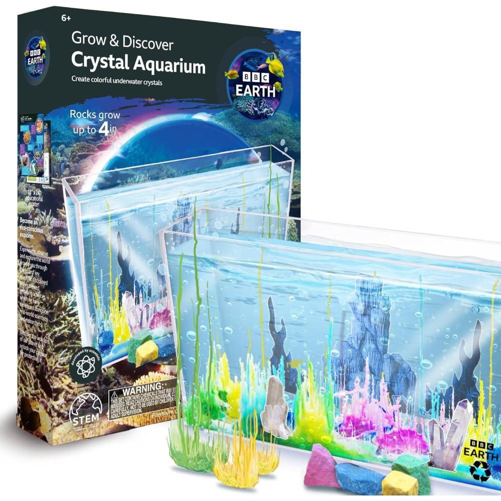imageBBC Earth Grow ampamp Discover Crystal Aquarium Grow Colorful CaveLike Crystal Formations Inside Reusable Tank Magic Rocks STEM Toys Unique Crystal Growing kit Science Experiments for Kids 68Crystal Aquarium