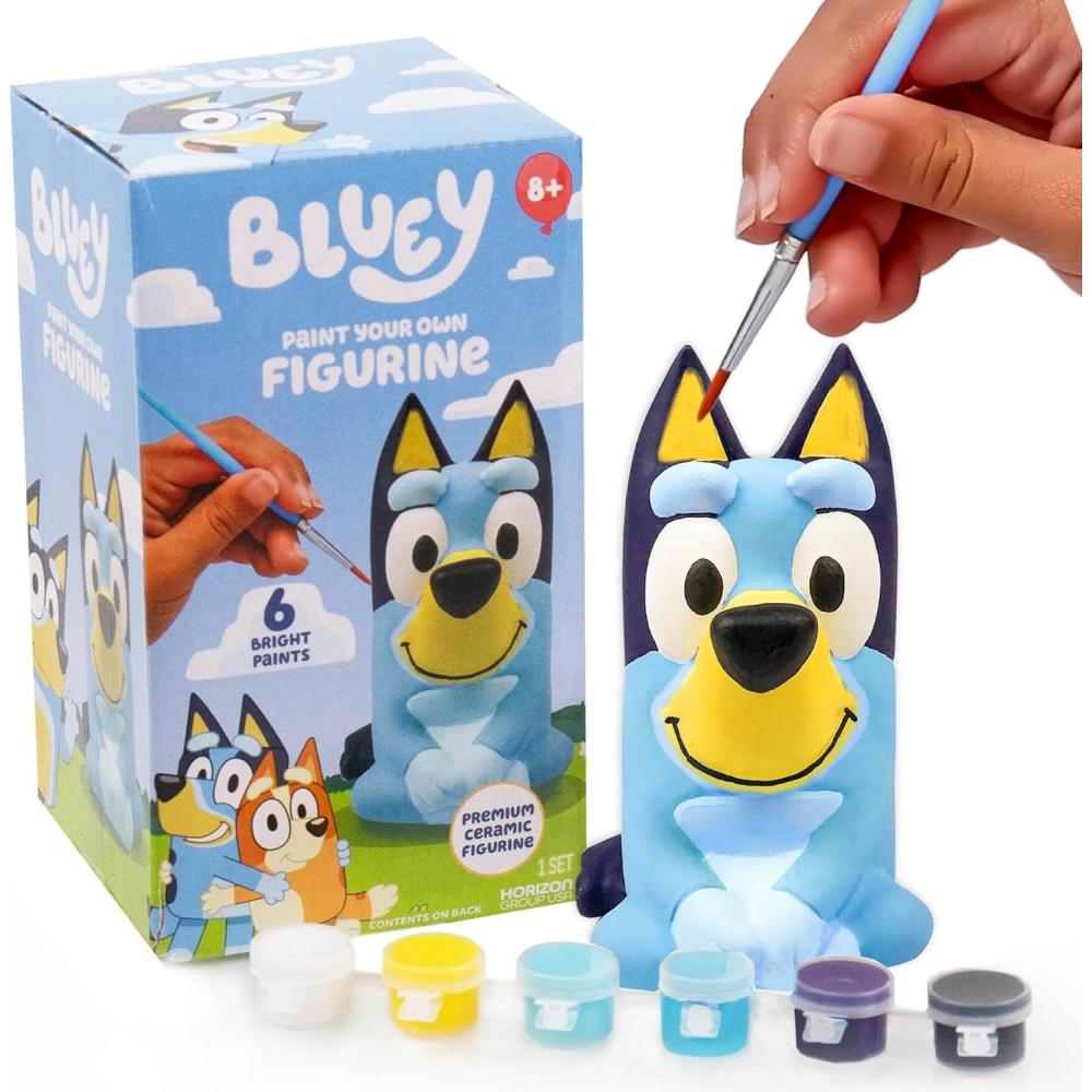 imageBluey Paint Your Own Bank Includes 6 Paints Stickers Vinyl Bank Piggy Bank for Kids Themed Piggy Bank Great Gift Birthday Party Toy Figures Paintable Bluey Toys Bluey Toys for Toddlers 13Bluey Figurine