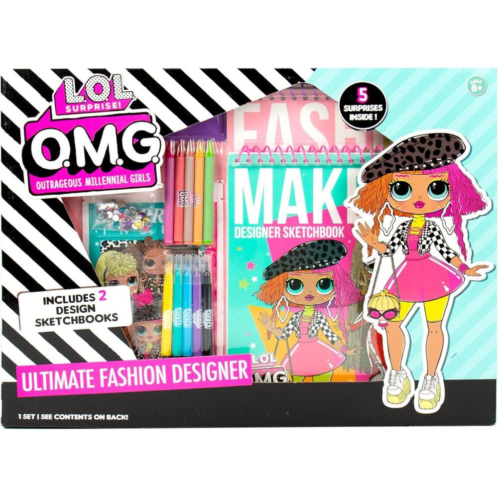 imageLOL Surprise OMG Ultimate Fashion Designer by Horizon Group USA Color ampamp Create Outfits ampamp MakeUp Looks for The OMG Sisters Includes 2 Sketchbooks 5 Surprises Stickers Stencils ampamp MoreUltimate Fashion Designer