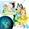 Blue Light-Up Figurines