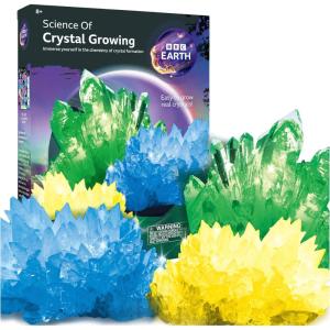 BBC Earth Grow & Discover Crystal Aquarium, Grow Colorful Cave-Like Crystal Formations Inside Reusable Tank, Magic Rocks, STEM Toys, Unique Crystal Growing kit, Science Experiments for Kids 6-8(Crystal Growing)
