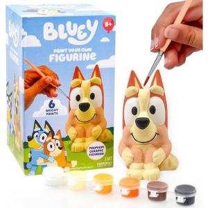 Bluey Paint Your Own Bank, Includes 6 Paints, Stickers, Vinyl Bank, Piggy Bank for Kids, Themed Piggy Bank, Great Gift Birthday Party, Toy Figures, Paintable Bluey Toys, Bluey Toys for Toddlers 1-3(Bingo Figurine)