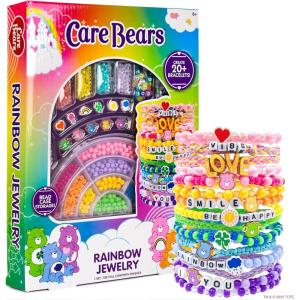 Horizon Group USA Care Bears Rainbow Jewelry Kit: Make 20+ Bracelets with Charms & Beads, Age 6-8, Unisex, Multi-Color, Non-Foldable(Care Bears)