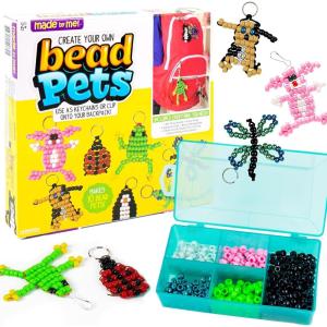 Made By Me Create Your Own Bead Pets by Horizon Group USA, Includes Over 600 Pony Beads, 6 Key Rings, Storage Box & Much More(Bead Pets)