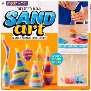 Made By Me Create Your Own Underwater Sand Art, Includes 6 Ocean-Themed Bottles, 8 Sand Colors, Glitter, & Funnel, Great Staycation or Group Activity, Party Idea, DIY Sand Art For Kids Ages 6, 7, 8, 9(Sand Art)