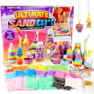 Made By Me Create Your Own Underwater Sand Art, Includes 6 Ocean-Themed Bottles, 8 Sand Colors, Glitter, & Funnel, Great Staycation or Group Activity, Party Idea, DIY Sand Art For Kids Ages 6, 7, 8, 9(Ultimate Sand Art)