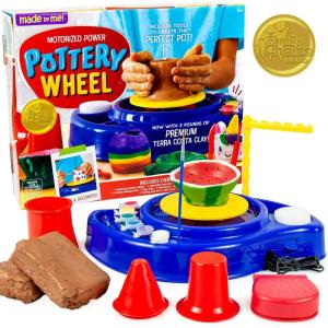 Made By Me Motorized Power Pottery Wheel – at Home Pottery Making – Clay Sculpting Activity for Kids Ages 6 and Up(Motorized Pottery Wheel)