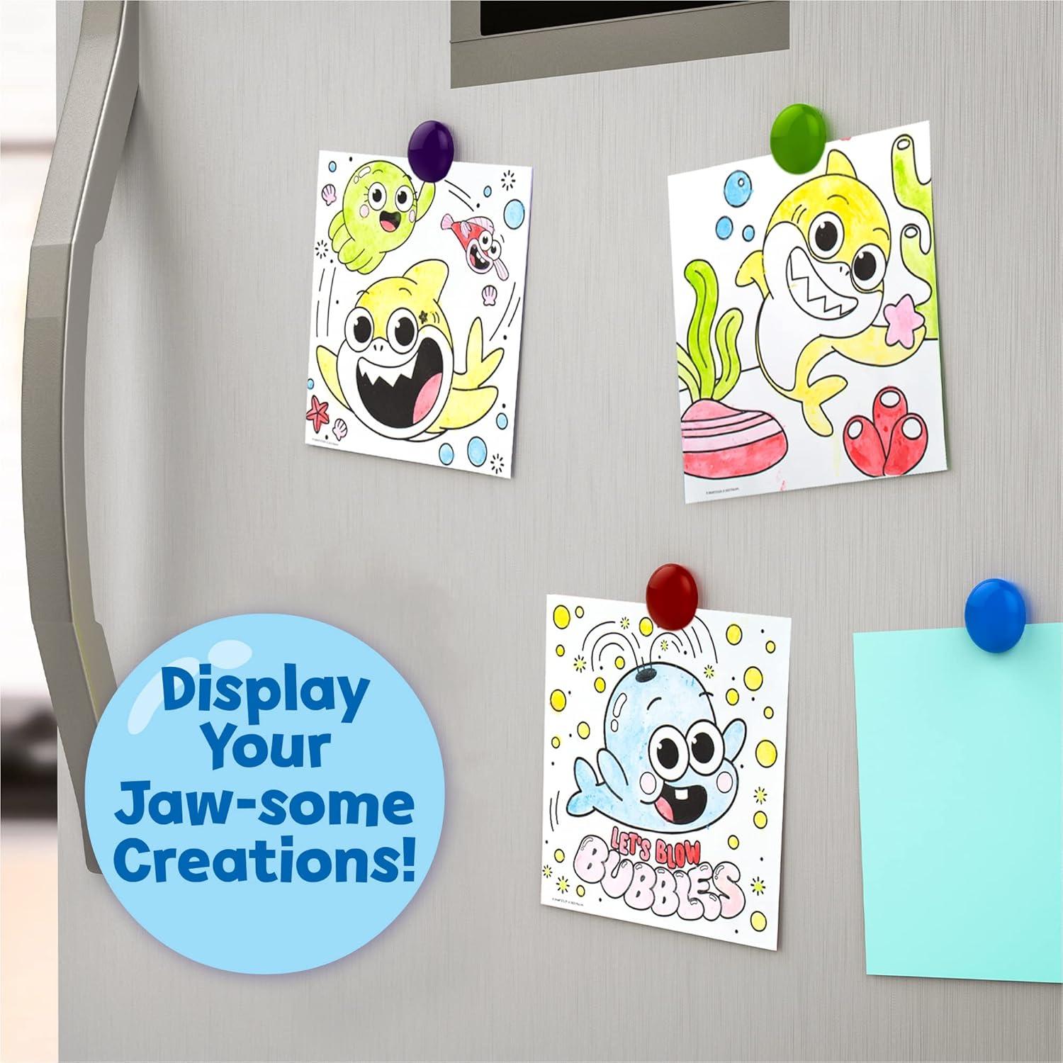 imageHorizon Baby Shark Watercolor Art Pad  Coloring Book ampamp Painting Set  Shark Watercolor Painting Kit  Great Art Set for 3 Year OldsBaby Shark Instant Watercolor