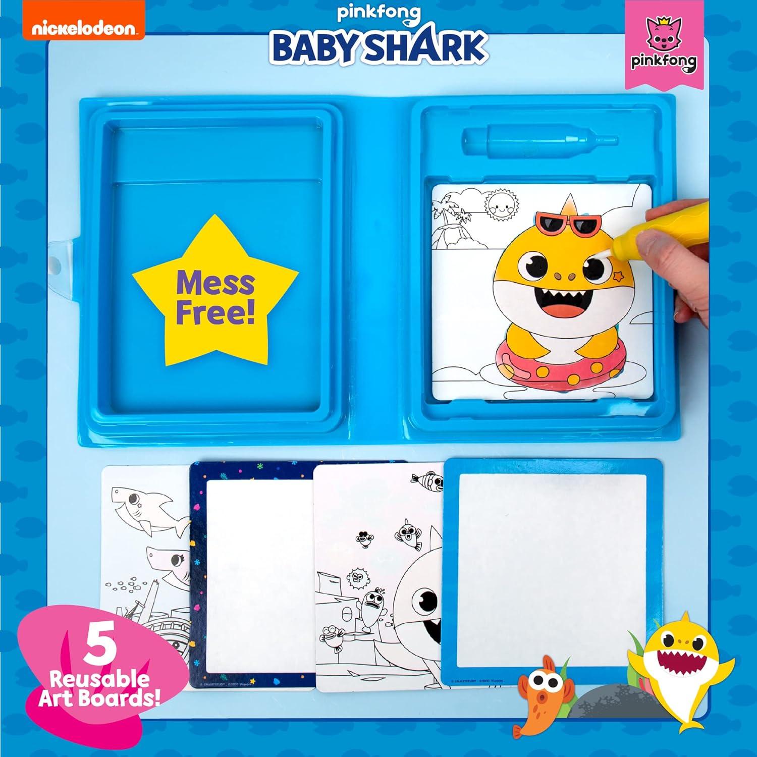 imageHorizon Baby Shark Watercolor Art Pad  Coloring Book ampamp Painting Set  Shark Watercolor Painting Kit  Great Art Set for 3 Year OldsBaby Shark Water Reveal