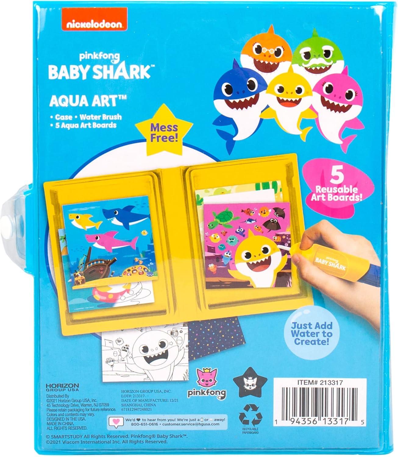imageHorizon Baby Shark Watercolor Art Pad  Coloring Book ampamp Painting Set  Shark Watercolor Painting Kit  Great Art Set for 3 Year OldsBaby Shark Water Reveal