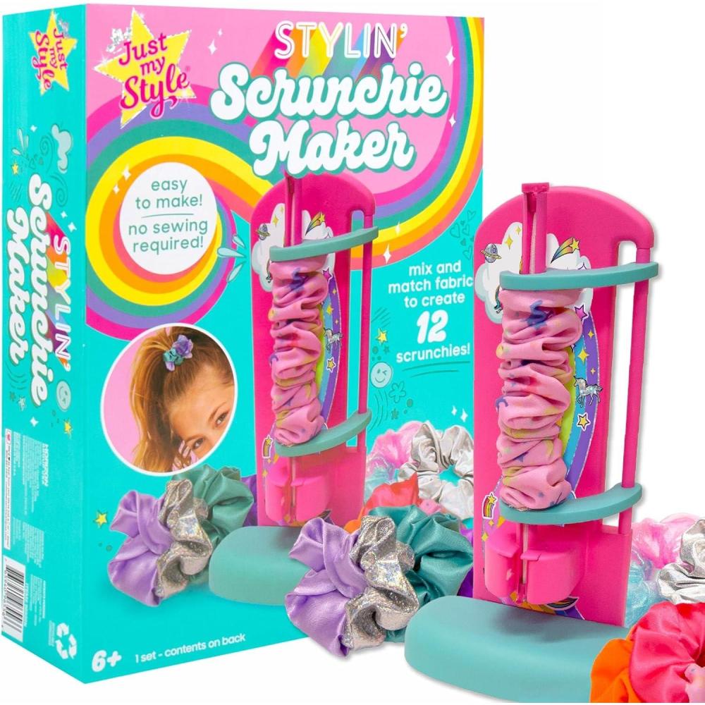 imageJust My Style DIY Scrunchie Maker by Horizon Group USA Design Your Own Colorful Satin Scrunchies Hair Bands EasytoUse Tool ampamp Gemstones Included