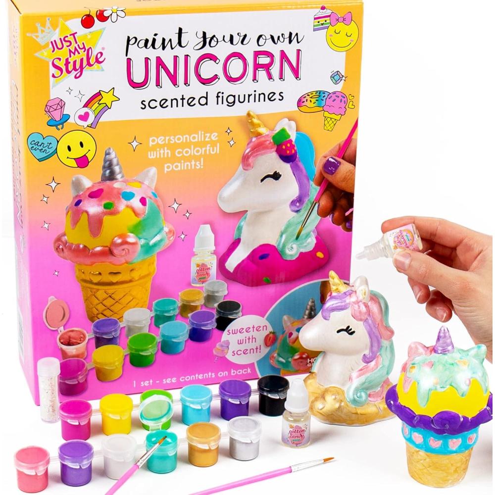 imageJust My Style Paint Your Own Scented Unicorn Figurines  Paint Your Own Waterless Ceramic Diffuser  Paintable Scented Unicorn Figurines  Customize with Pearlized Paints Glitter ampamp Sweet ScentsUnicorn